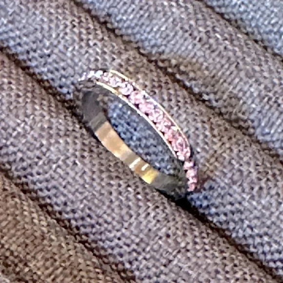 Lavender Alexandrite Colored CZ Stainless Steel Eternity Band Ring June Stone - Picture 6 of 6
